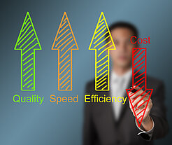 Mann hinter symbolischem Konzept zur Serviceverbesserung